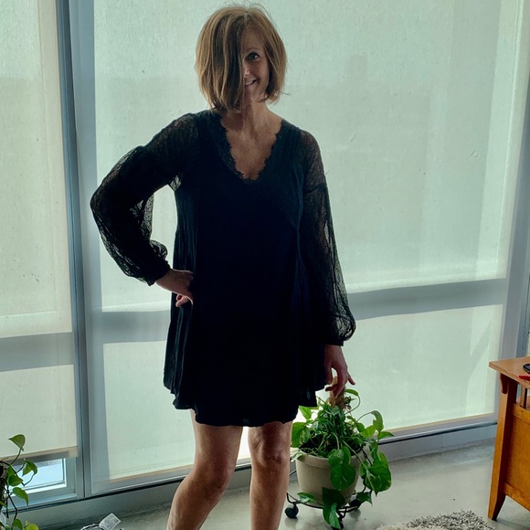 ♥️SALE♥️NWT Mustard Seed Black Lacy Dress - Picture 11 of 11